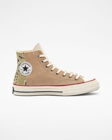 Zapatillas Altas Converse Chuck 70 LTD Paisley Suede Hombre Beige Marrones | PE L05E8W